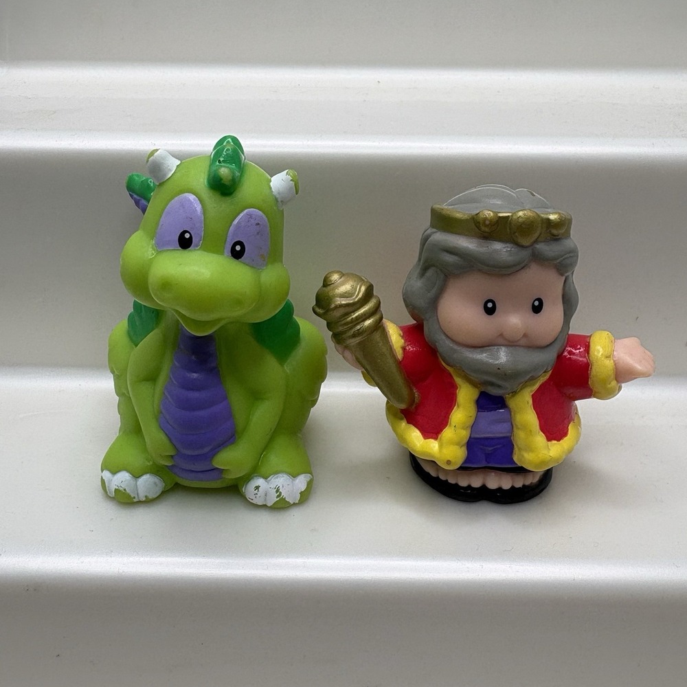 Fisher Price Little People Green Castle Dragon And King Lil Kingdom